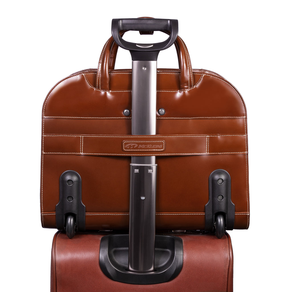 Davis - Leather Wheeled Laptop Briefcase | McKlein USA – McKleinUSA