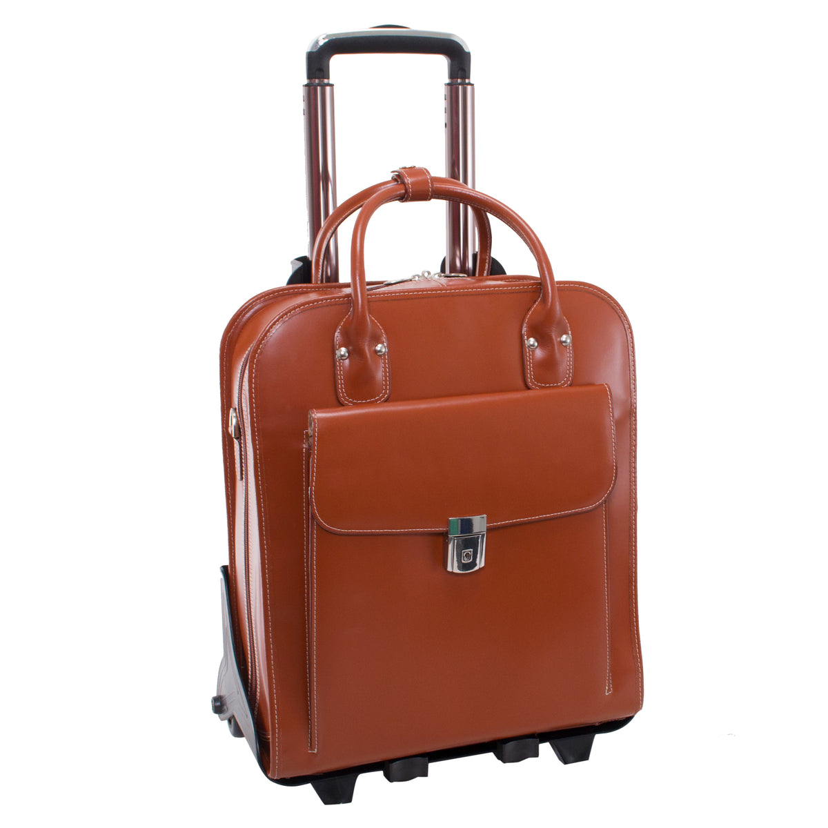 Stylish 15” Leather Vertical Detachable-Wheeled Laptop Case - La Grange ...