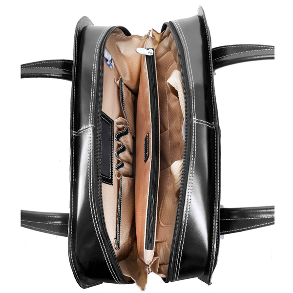 McKlein 15” Black Leather Laptop Briefcase - Elegant Choice