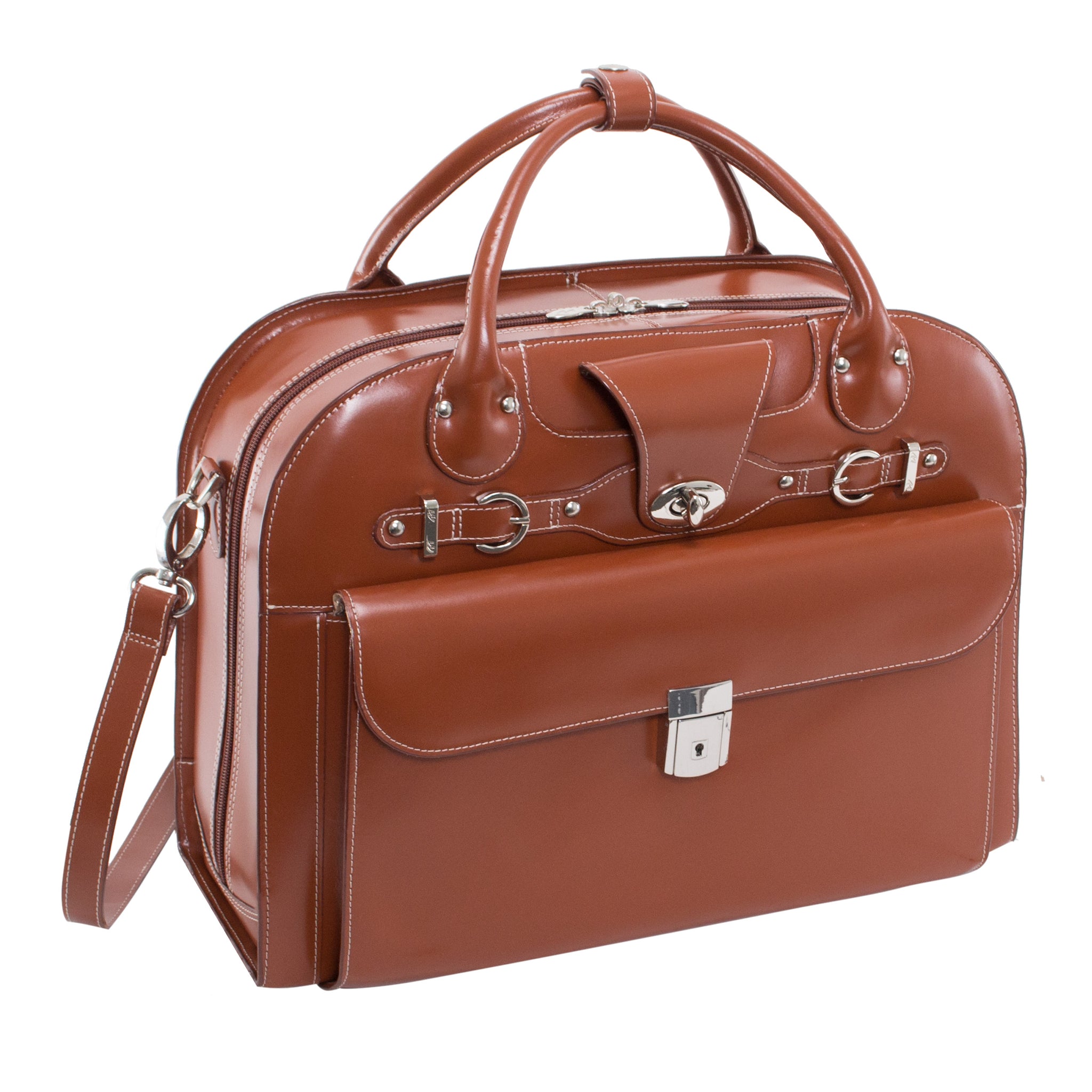 ROSEVILLE | 15” Leather Detachable-Wheeled Laptop Case – McKleinUSA