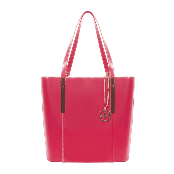 Chic Pink Leather Tablet Tote Design