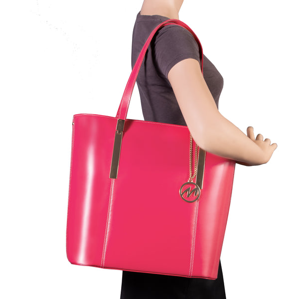Premium Pink Leather Tablet Tote