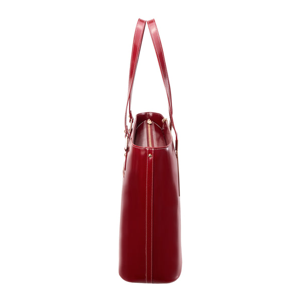 High-Quality Red Leather Tablet Tote