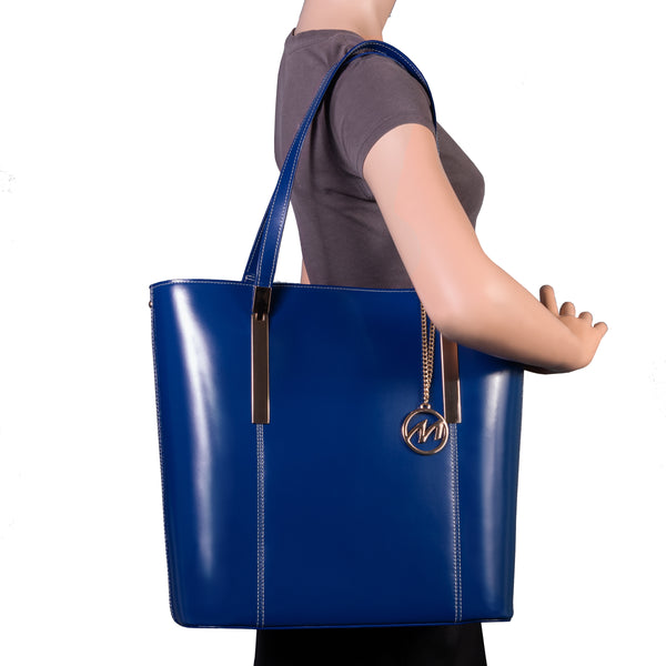 Blue Chic Leather Tablet Carrier