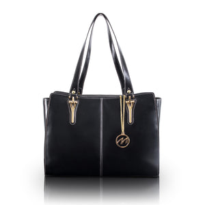 Glenna 15” Leather Laptop Tote - Front View