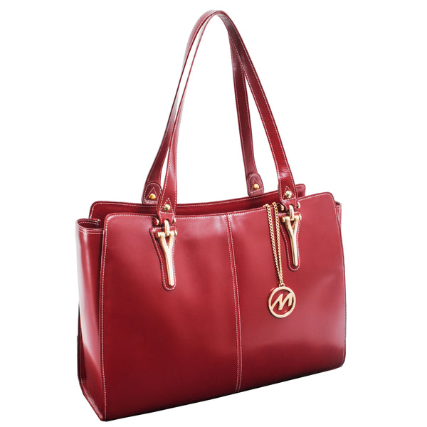 McKlein's Glenna - High-Quality Red Laptop Tote