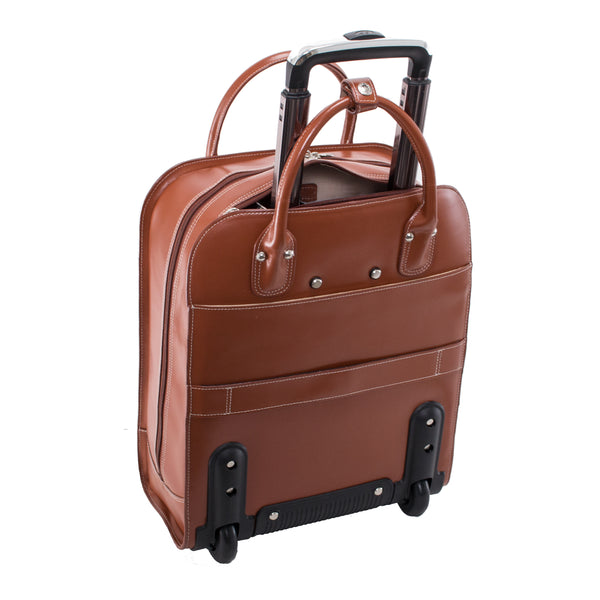 Leather Vertical Laptop Case with Wheels