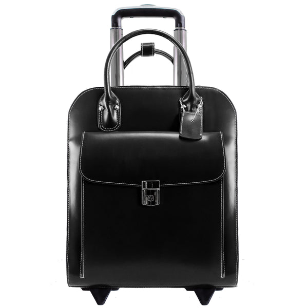 UPTOWN | 15” Leather Vertical Wheeled Laptop Briefcase