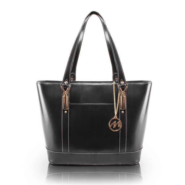 Premium Black Leather Tablet Bag