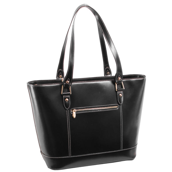 Professional Black Leather Tablet Tote