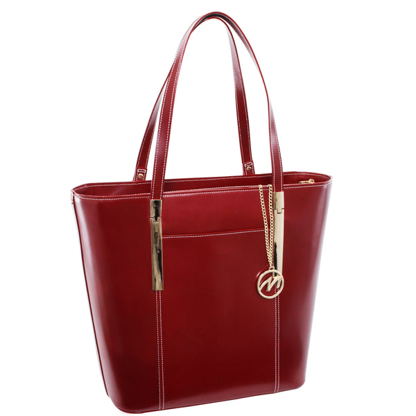 Deva - Chic Red Leather Tablet Tote