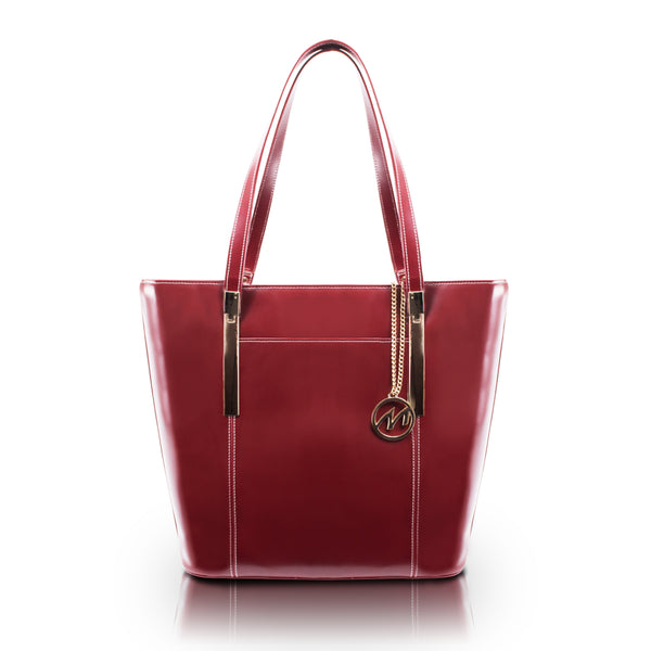 Deva - Red Leather Tablet Tote Bag