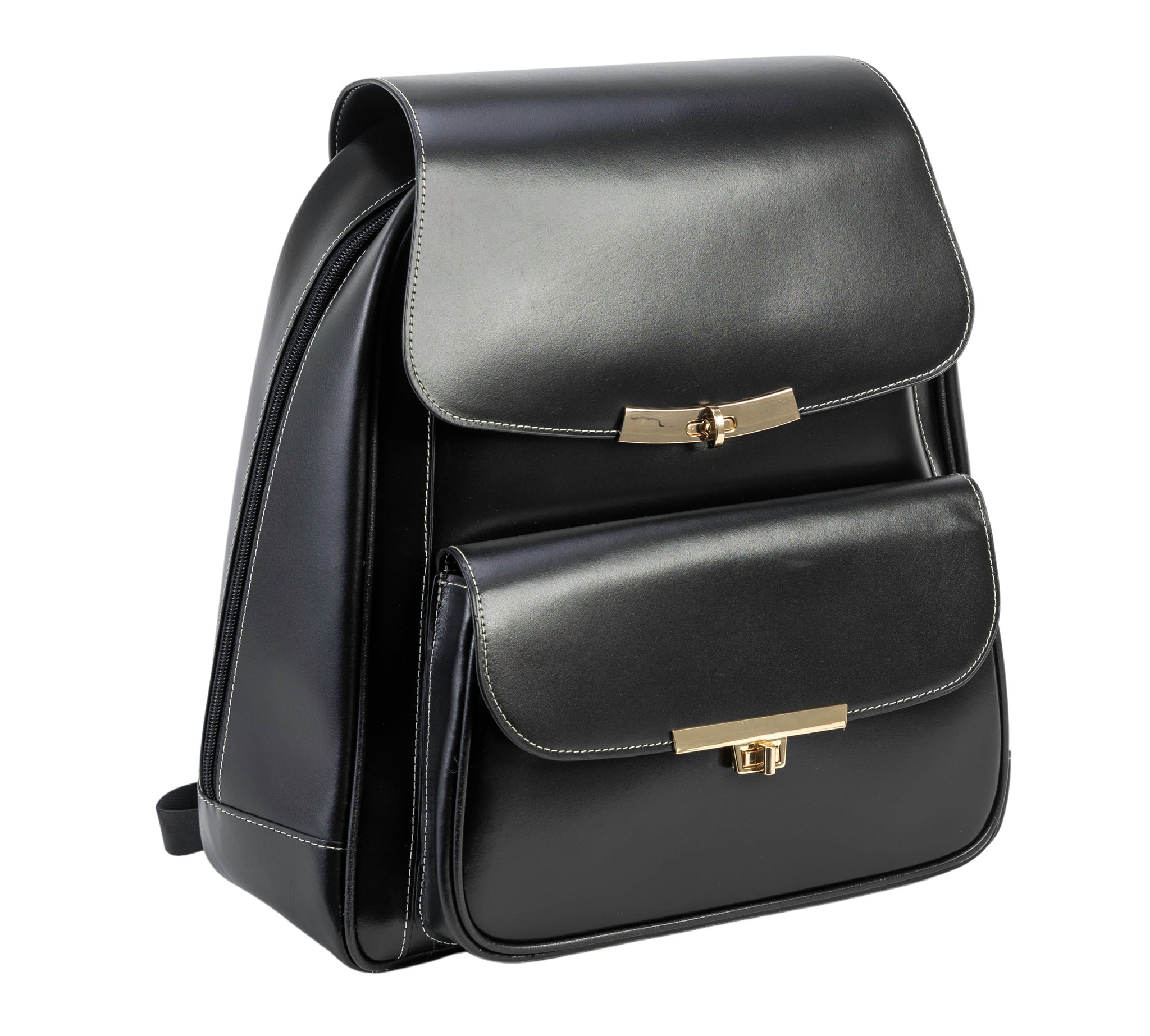 Zebella black leather laptop backpack Saola Tech Backpack · Black by Capra Leather main image 3