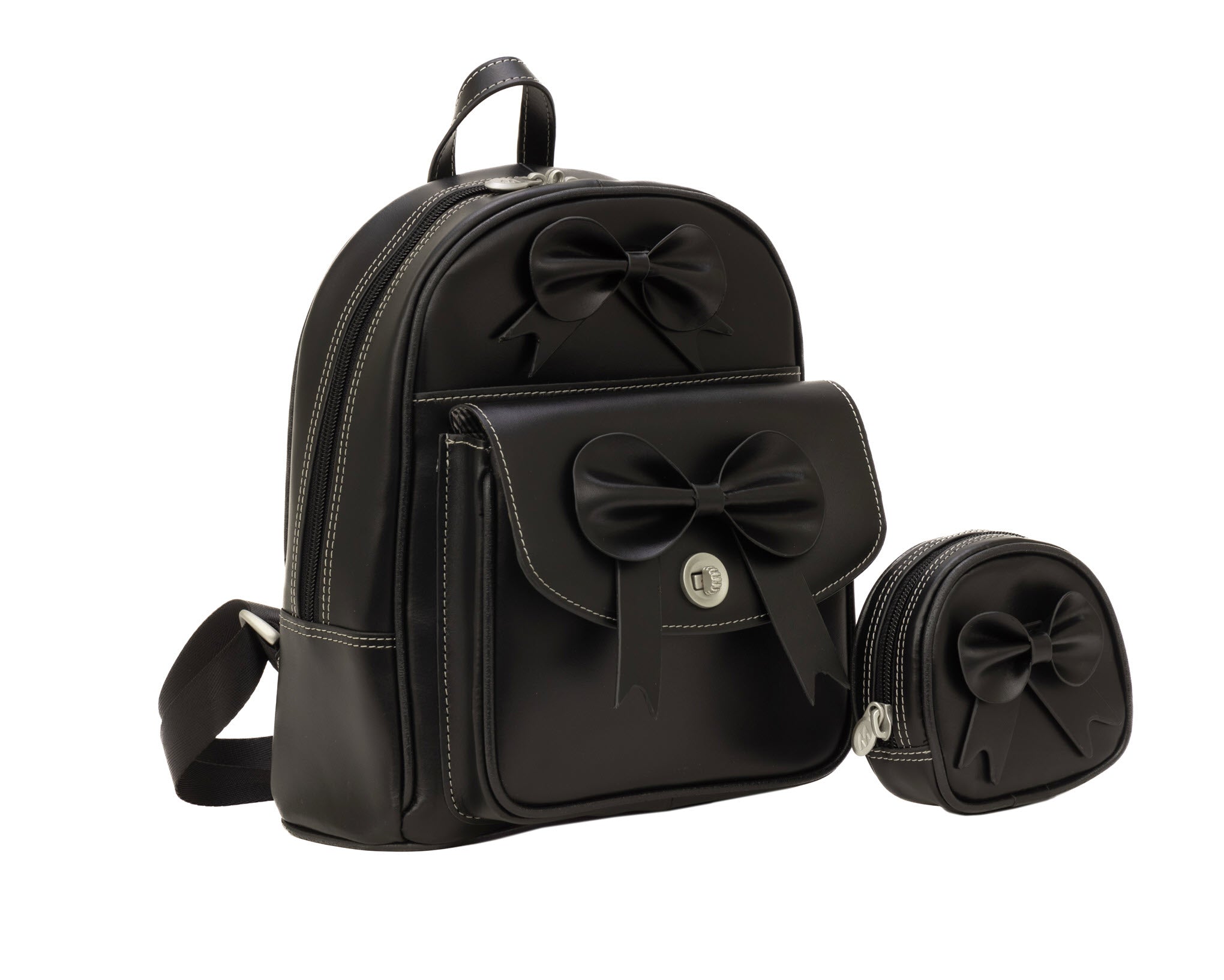 McKlein ACADIA Leather Mini Bow Backpack Red McKlein ACADIA Leather Mini Bow Backpack Red