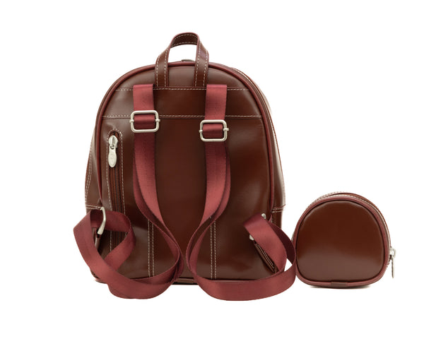 Chic Brown Leather Women's Mini Backpack