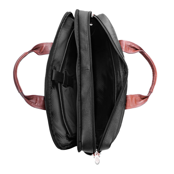 S19105 (Black) Leather Double Compartment