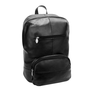 S88595 (Black) Leather Computer Backpack *WebSale