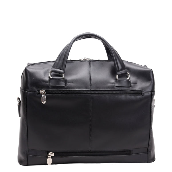 S88815 (Black) Leather Laptop Briefcase