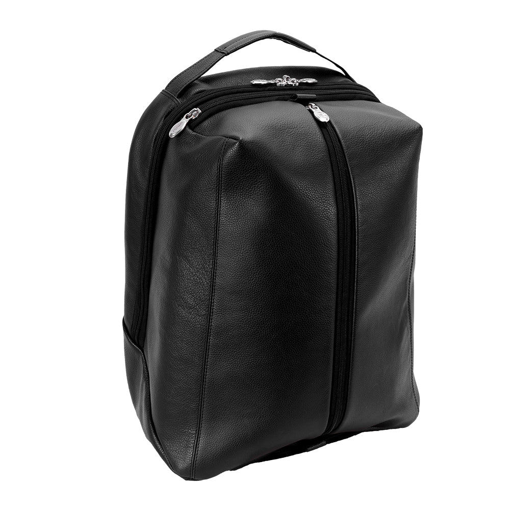 black leather computer backpack S88885 (Black) Leather Computer Backpack