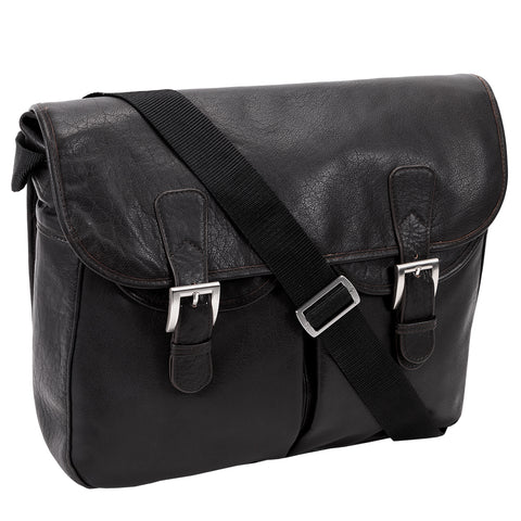 S89165 (Black) Leather Computer Bag